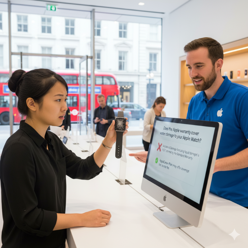 Does the apple warranty cover water damage to your apple watch?